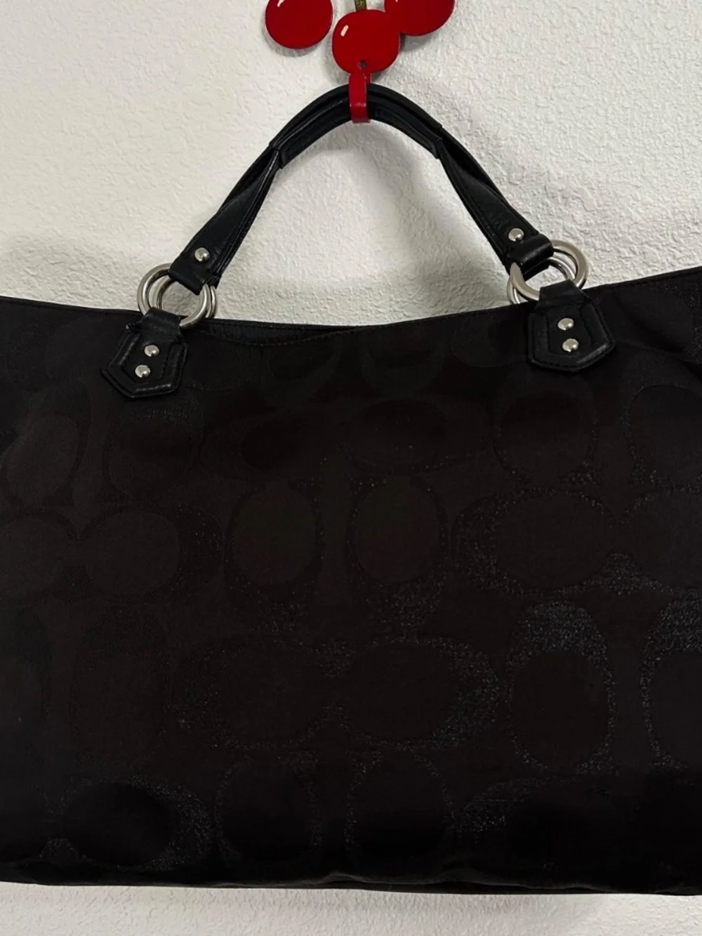 Vtg Y2K Coach Campbell Signature Izzy Fashion Large Black Satchel Purse 26241